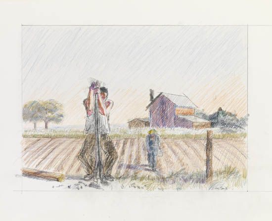 HUGHIE LEE-SMITH (1915 - 1999) Untitled (Field Workers).